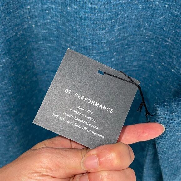 01.Algo Performance Sweater Men XXLarge Teal Blue Hoodie Sweatshirt Pullover SPF - Picture 6 of 10